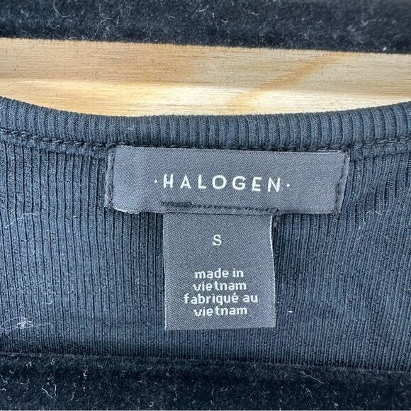 NWOT Halogen Peek-a-boo v neck lace trim ribbed tank top in black womens small - Picture 6 of 8